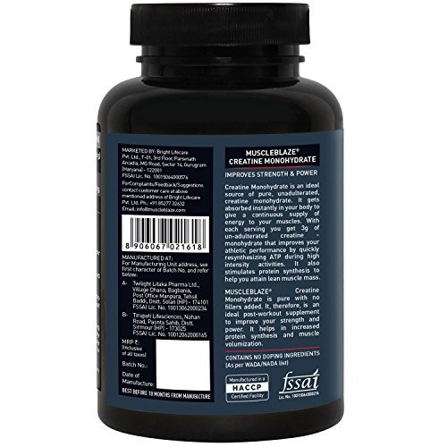 MuscleBlaze Raw Whey 80% with Digestive Enzymes, Unflavoured, 1 kg / 2.2 lb with Creatine Monohydrate, Unflavoured, 100 g / 0.22 lb (Combo Pack) - Image 4
