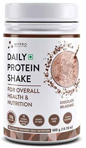 Mypro Sport Nutrition Daily Protein Shake 118 kcal Calories,25 Vitamin,Minerals & 7 Herbs,Provide Energy,Support Immunity & bone Health-For Men & Women Chocolate Milk Shake Flavor -400Gm-40 Servings
