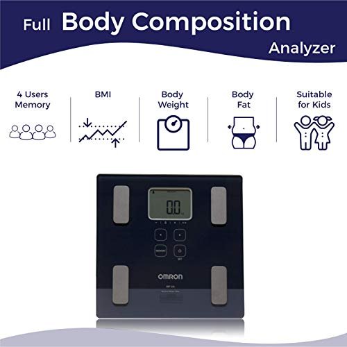 Omron HBF-224 Digital Full Body Composition Monitor with Multiple User & Guest Mode Feature to Monitor BMI, Body Age, Visceral Fat Level, Body Fat & Skeletal Muscle Percentage (Black) - Image 3