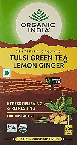 Organic India Tulsi Green Tea Lemon Ginger 25 TB - Image 3