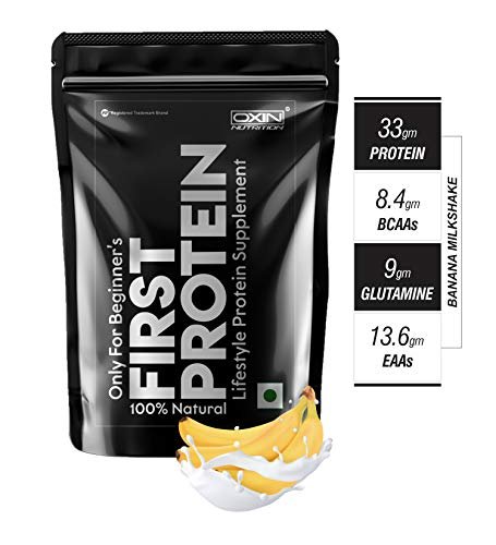 Oxin Nutrition My First Protein Supplement Powder - Beginners Protein Powder With Whey & Pea - Banana Milkshake - 2lbs / 30 Servings - Image 4