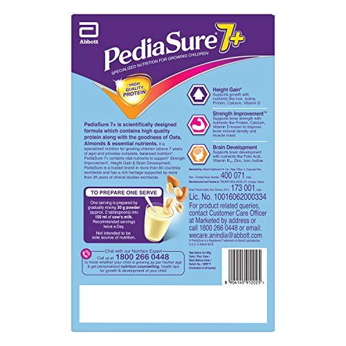 Pediasure 7+ Specialized Nutrition Drink Powder for Growing Children Vanilla Flavour 400 gm - Image 3