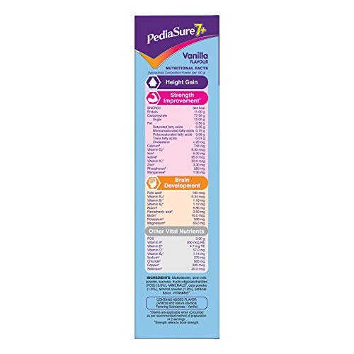 Pediasure 7+ Specialized Nutrition Drink Powder for Growing Children Vanilla Flavour 400 gm - Image 5