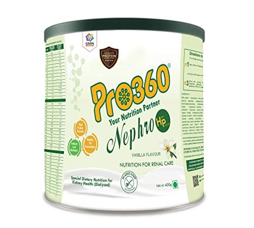 Pro360 Nephro HP - Dialysis Care Nutritional Protein Drink (Vanilla Flavour) No Added Sugar, Special Dietary Supplement for Kidney/Renal Health, 400 Gm