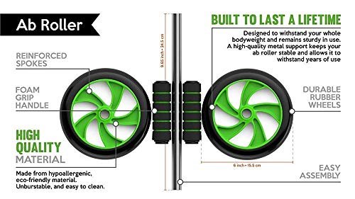 TYZAG Power by Anti Skid Abdominal Ab Roller Exercise Wheel with Knee Mat for Stomach Exercise Training and Exercise Fitness Gym Equipment Accessory Fitness for Man and Woman - Image 3