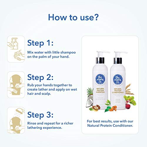 The Moms Co. Natural Protein Shampoo (200ml) to Strengthen Hair, Add Volume, Shine and Reduce Hair Fall - 6.8 Oz - Image 7
