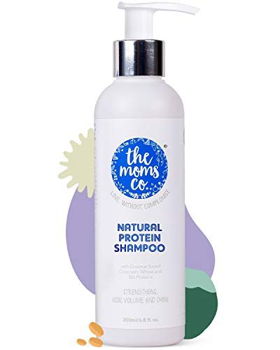 The Moms Co. Natural Protein Shampoo (200ml) to Strengthen Hair, Add Volume, Shine and Reduce Hair Fall - 6.8 Oz