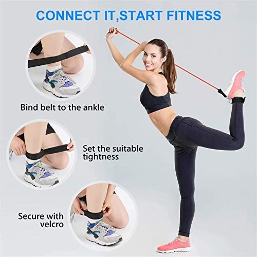 VIHAX Resistance Bands Portable Exercise Elastic Bands - Fitness Resistance Bands with Handles Natural Rubber Latex Bands 11PCS with Exercise Tube Bands, Door Anchor, Ankle Straps, Carry Bag - Image 4