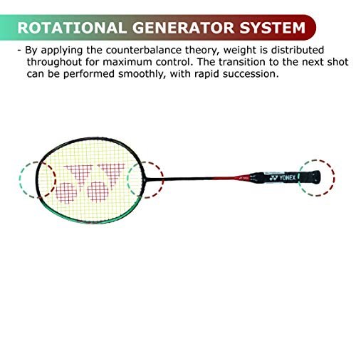 Yonex Astrox 38S (Skill) Graphite Badminton Racquet with free Full Cover (Emerald Green, G4, 83 Grams, 28 lbs Tension,Set of 1) | Rotational Generator System - Image 6