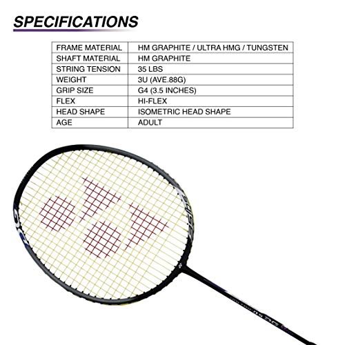 YONEX Voltric 0.5 DG Slim Badminton Racquet (Tri Voltage System, 35 Lbs Tension, Slim Shaft) - Image 7