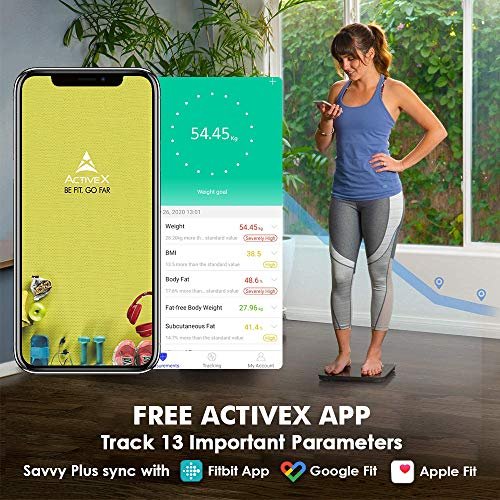 ActiveX (Australia) Savvy Plus - Rechargeable Digital Body Composition Body Fat Scale With Free ActiveX app and Free Pop-Socket Mobile Holder- Charcoal Black - Image 4