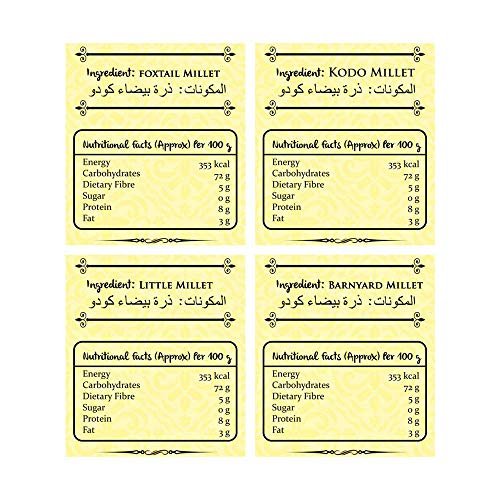 Manna Millets - Natural Grains Combo Pack of 4 | Foxtail 500g, Kodo 500g, Little 500g, Barnyard 500g | Native Low GI Millet Rice | Nutrient Powerhouse, High Protein & 100% More Fibre Than Rice - Image 4