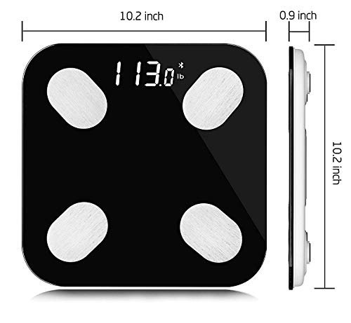 PRAMUKH FASHION Weight Scale Bluetooth Smart Scales Digital Body Fat Scales with iOS & Android APP and Body Composition Analysis, Step-on Technology, Tempered Glass & LCD Display 25 x 25 cm - Image 5