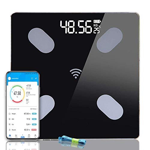 PRAMUKH FASHION Weight Scale Bluetooth Smart Scales Digital Body Fat Scales with iOS & Android APP and Body Composition Analysis, Step-on Technology, Tempered Glass & LCD Display (25 x 25 cm)