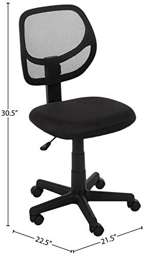 Amazon Basics Low-Back, Upholstered Mesh, Adjustable, Swivel Computer Office Desk Chair with Casters - Image 6