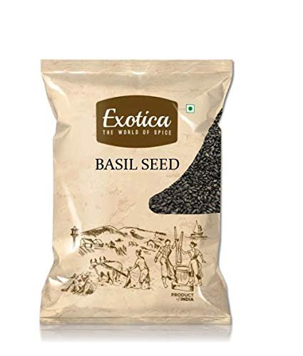 Exotica Fresh Basil Seeds, Tukmariya Seeds, Sabja Seeds | Falooda Seeds use for Natural Weight Loss