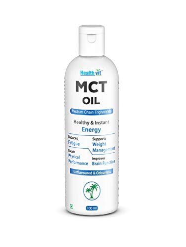 Healthvit MCT Oil From Coconut Oil Unsweetened Keto Diet Sports, Non GMO, Gluten Free - 100ml - Image 3