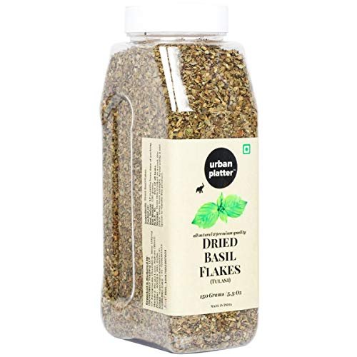 Urban Platter Dried Basil Flakes (Tulasi) Shaker Jar, 150g