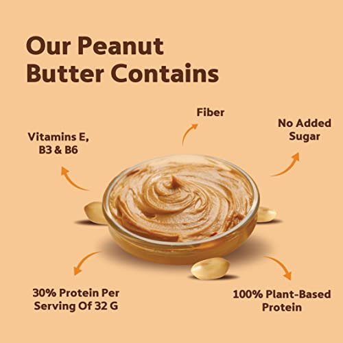 Alpino Natural Peanut Butter Crunch 1 KG | Unsweetened | 30 G Protein | 100% Roasted Peanuts | No Added Sugar, Salt or Hydrogenated Oils | High Protein Peanut Butter Crunchy | Gluten-Free | Vegan - Image 5