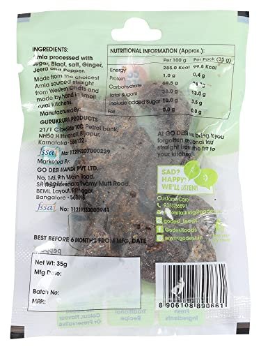 GO DESi Chaat - Chatpata Amla Pouch | Amla Candy| Dry Amla | Gooseberry| (Pack of 10) ,350 gm - Image 6