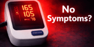 high blood pressure no symptoms silent disease concept with BP monitor alert