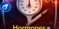 hormones and weight gain concept with metabolism and hormonal imbalance