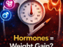 hormones and weight gain concept with metabolism and hormonal imbalance