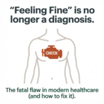 Silent disease detection through health monitoring showing biomarkers like heart rate, liver function, and blood sugar