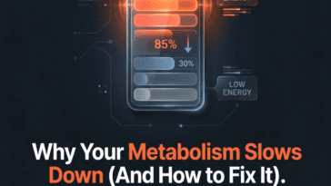 Metabolism slows down leading to reduced energy burn and increased fat storage over time