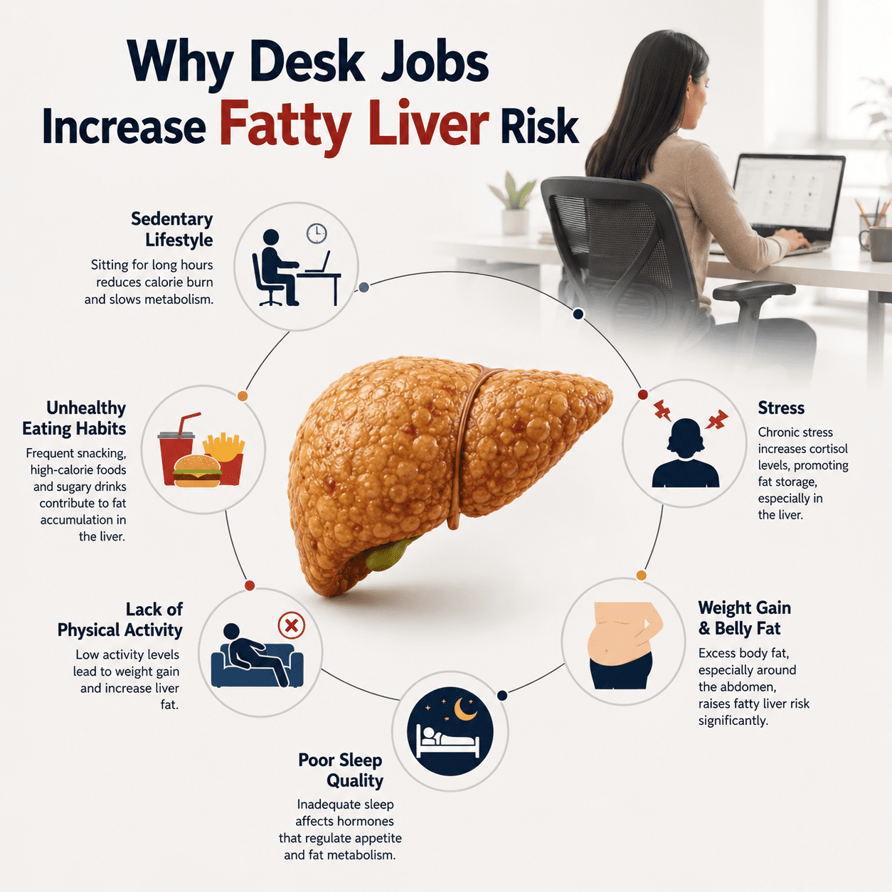 why desk jobs increase fatty liver risk