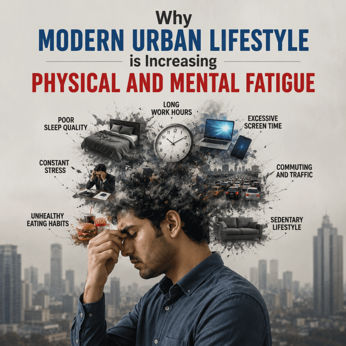 why modern urban lifestyle is increasing physical and mental fatigue