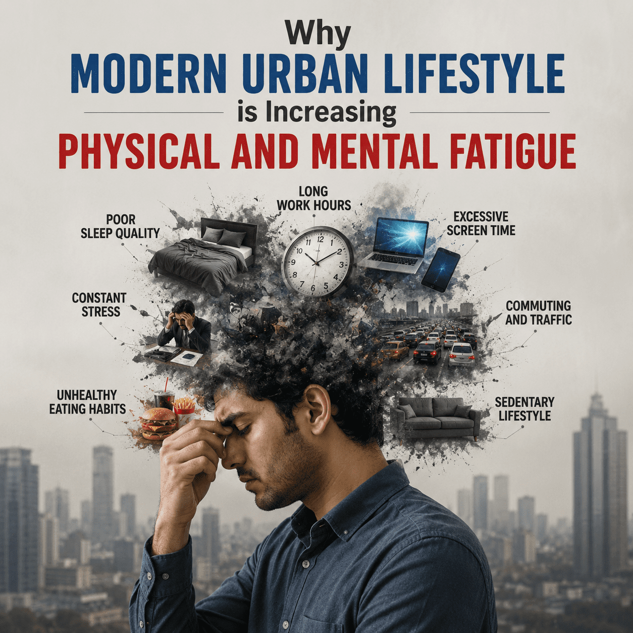 why modern urban lifestyle is increasing physical and mental fatigue